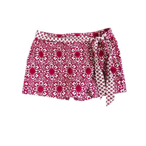 Vineyard Vines Skort Womens Size 12 Pink & White Tie Medallion Print Crossover - Picture 1 of 11